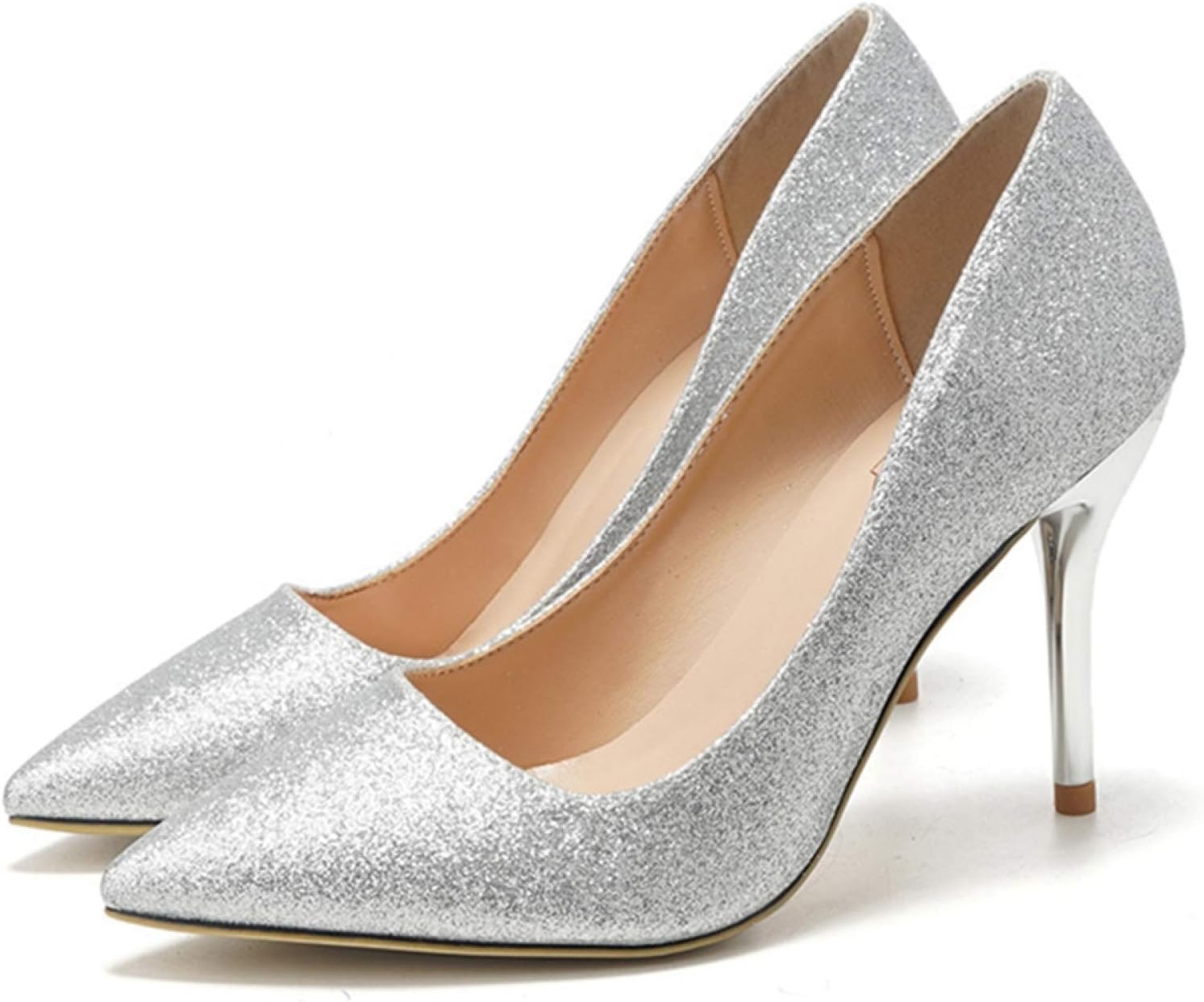 ブライダルシューズ 結婚式 レディース グリッター ブライダルシューズ ポインテドトゥパンプス シュー..