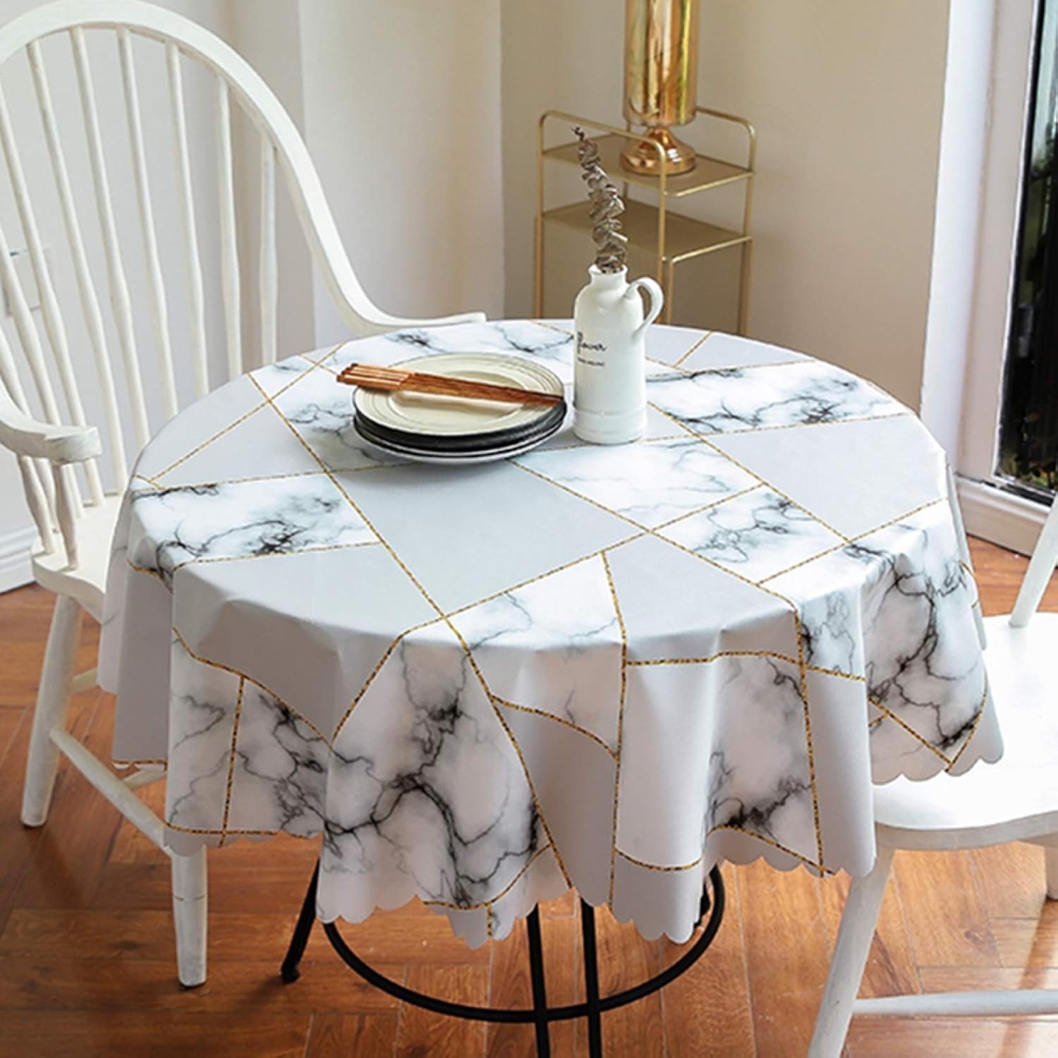 テーブルクロス カラー4 ビニール テーブル 食卓カバー デスクマット おしゃれ 防水 円形 撥水 撥油 汚..