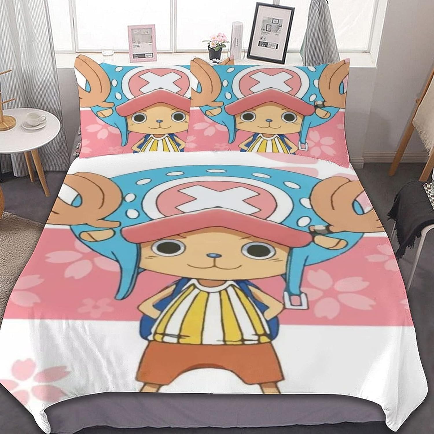 人気 アニメ ワンピース 掛け布団カバー 3点セット かわいい 寝具カバーセット 抗菌 防臭 柔らかい シーツカバー北欧風布団カバー シーツ枕カバー防ダニ 洗い替え速乾タイプ 布団 カバー86"×70