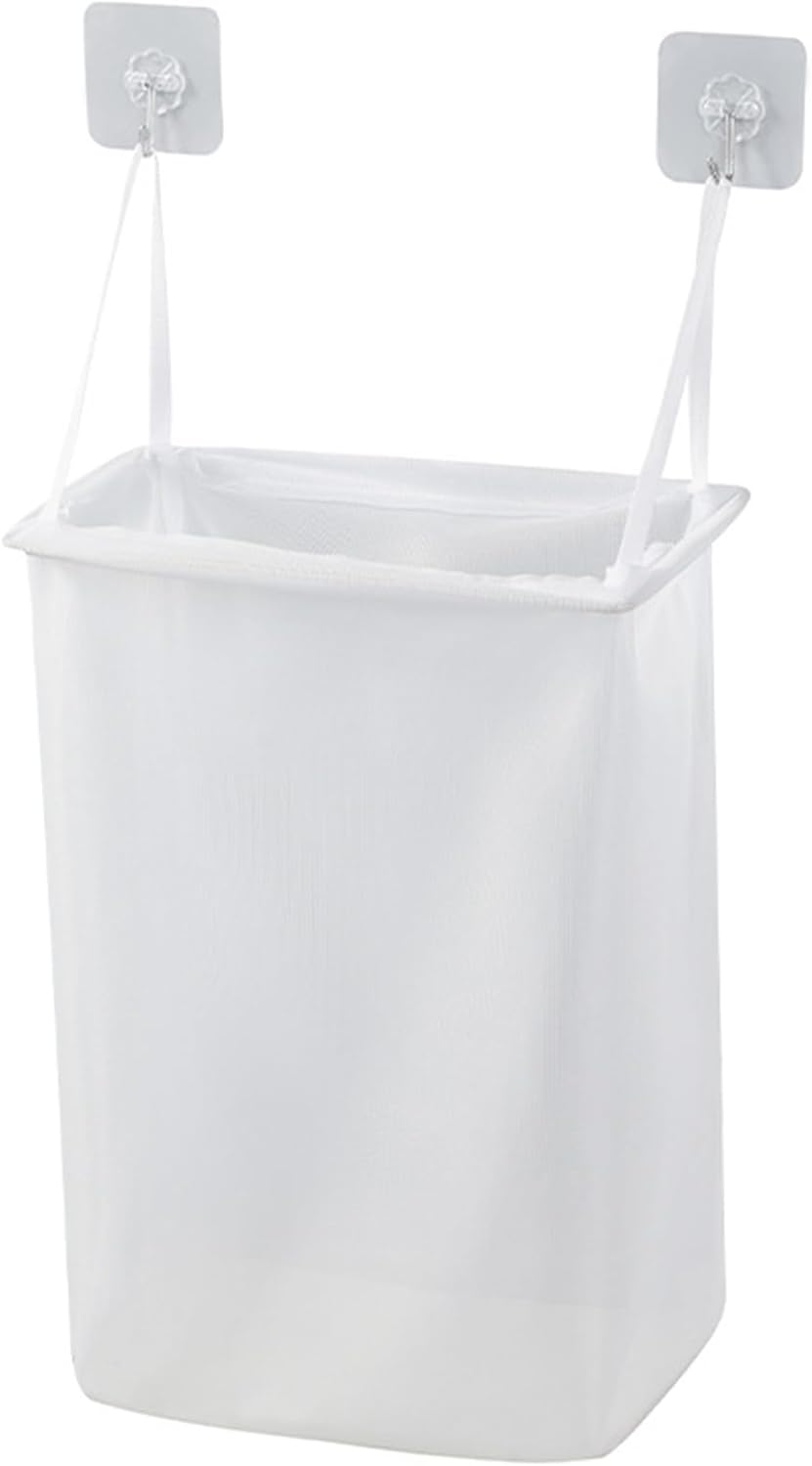 洗濯カゴ ランドリー収納 ランドリーバスケット ランドリーばすけっと 折りたたみ 収納バッグ 袋 持ち運び可能 おしゃれ 持ち手付き 壁掛け 大容量 スペース節約 白い