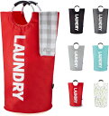 ランドリーバスケット 90L (13色) 防水 ランドリーバスケット パッド入りハンドル付き 衣類バスケット 自立式 折りたたみ可能なランドリーバスケット 収納簡単 レッド