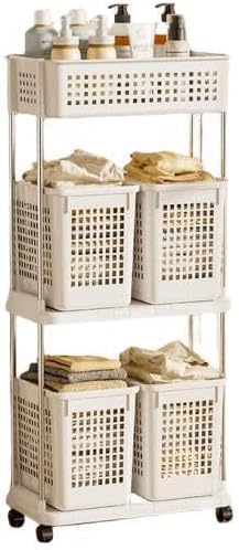 ランドリーバスケット ランドリーワゴン キャスター付き 2段3段 スリム おしゃれ 収納ラック 洗濯かご ..