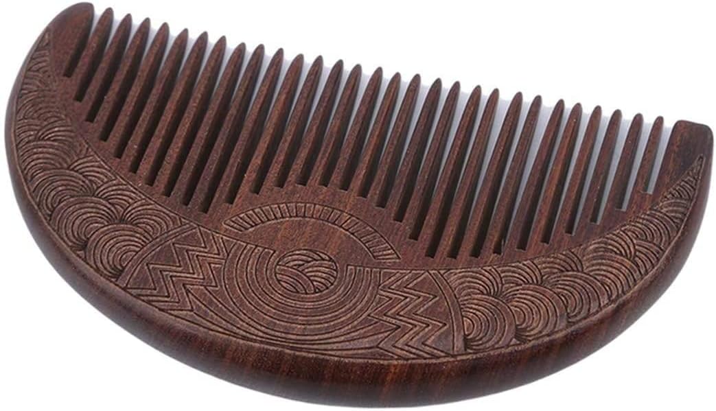 男性の男性のための中国のレトロな手作りの木製の櫛彫刻帯電防止中歯の髪の櫛たいようかこう