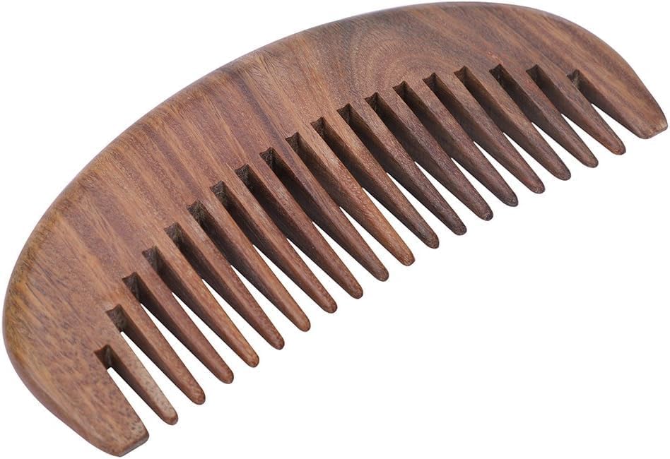 ヘアコーム ヘアゴム 木製櫛 荒目 静電防止 くし クシ 緑檀木 櫛 粗歯 半月形 ヘアアクセサリー メンズ..