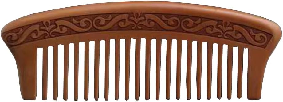 高級木製櫛ヘアコーム ヘアケア 美髪コーム 頭皮マッサージ 木製櫛くしブラシ桃のくし静電気防止 (ブラ..