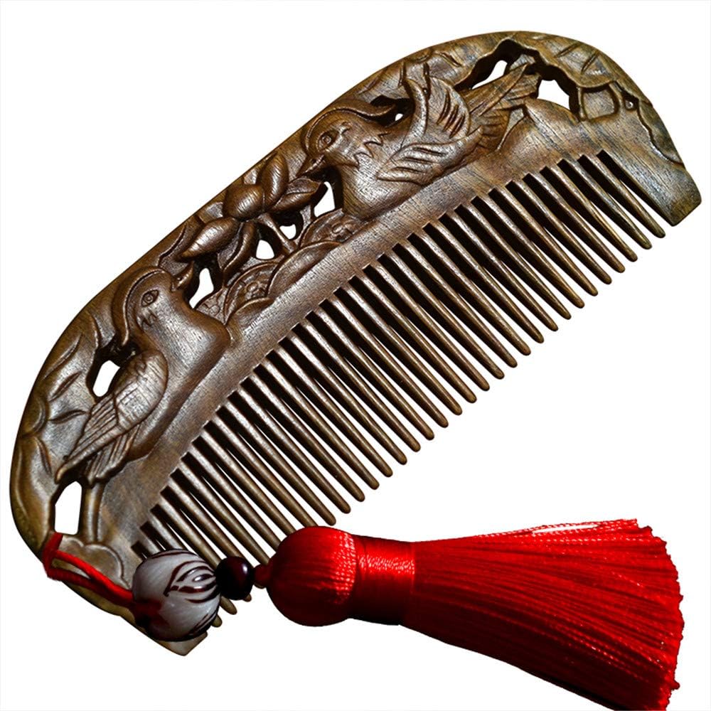 楽天Libre777木製櫛 ヘアブラシ ヘアコーム 静電気防止 ヘアケア 頭皮マッサージ 男女兼用 天然緑檀 ギフトボックス付き