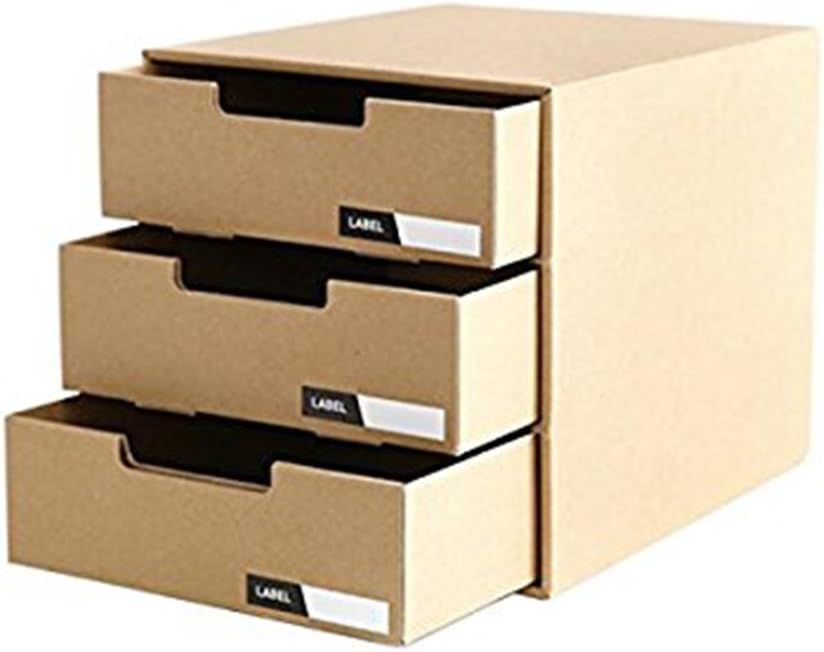 卓上小物入れ 化粧品 書類 A4レターケース 書類ケース 収納ボックス(引き出し3段式)