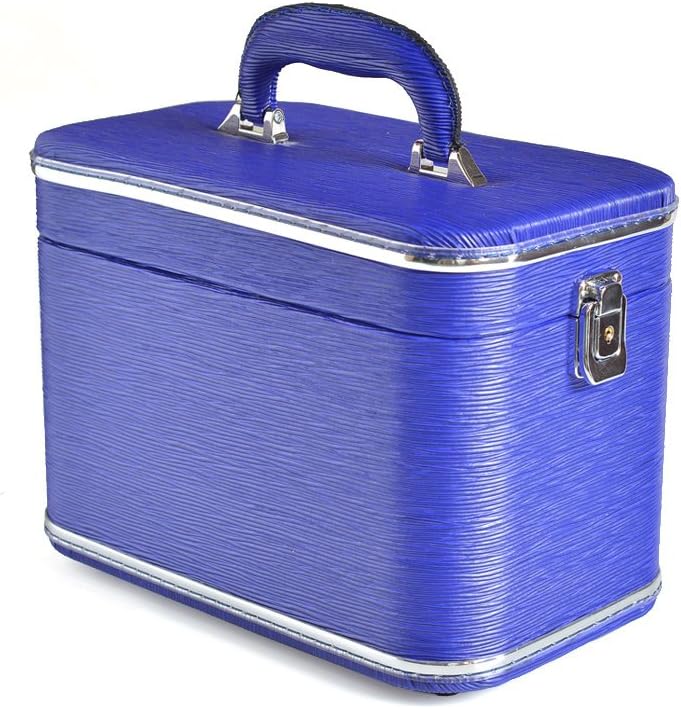 コスメボックス 化粧収納ボックス トレンケース 化粧雑貨 ポーチ (Z42/エピネイビー)