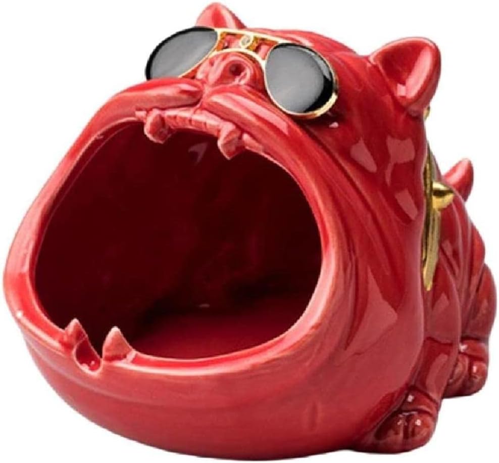 玄関収納 おしゃれ 卓上 多機能収納 トレー リモコン収納 化粧品収納 フレンチブルドッグ装飾置物収納..