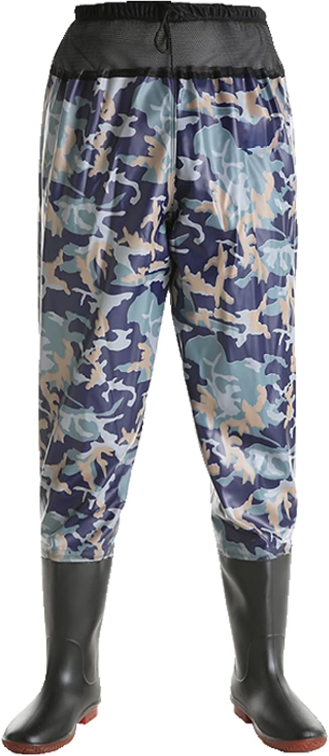 ウェーダー PVCウェーダー ウエスト 胴付き長靴 釣り用スーツ ウエーダーブーツ 完全防水 厚手 サイズ..