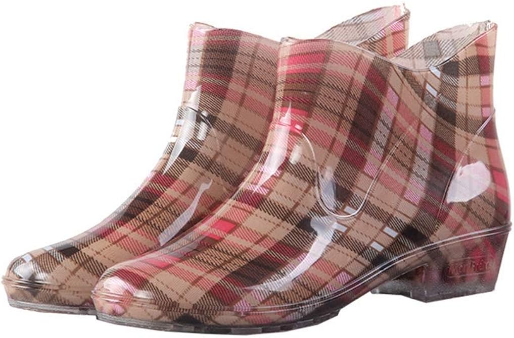 レインシューズ 雨靴 レディースアウトドア ショート丈 シンプル チェック柄 短靴 レインブーツ 防水 大きなサイズ 滑らない 台風 ゲリラ豪雨 大雨 靴 作業靴 ショート ブーツ かわいい 防水 美