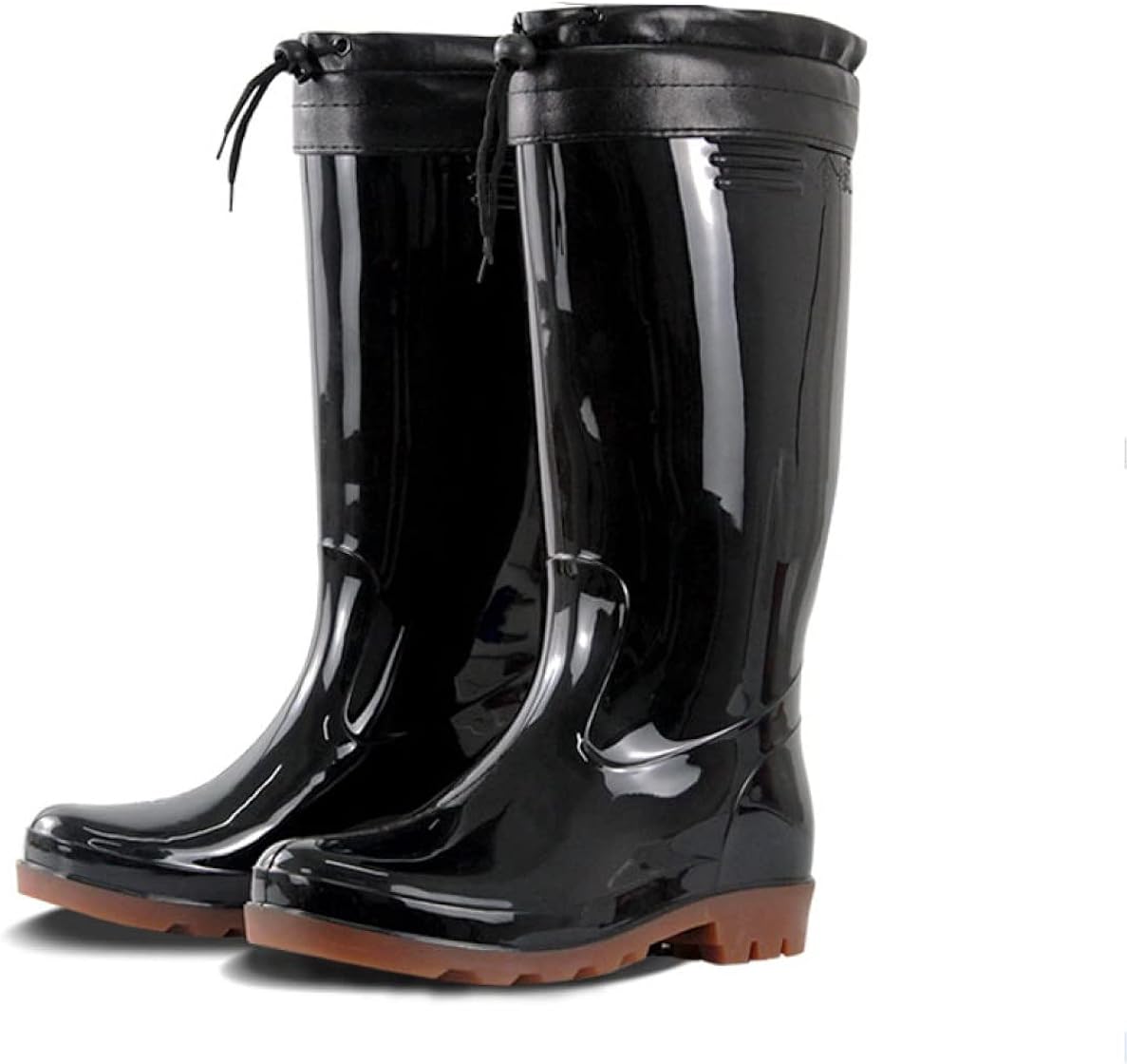 メンズ レイン シューズ ミドル丈 ブーツ PVC製 ハイカット 完全防水 長靴 梅雨対策 安全靴 作業靴 耐..