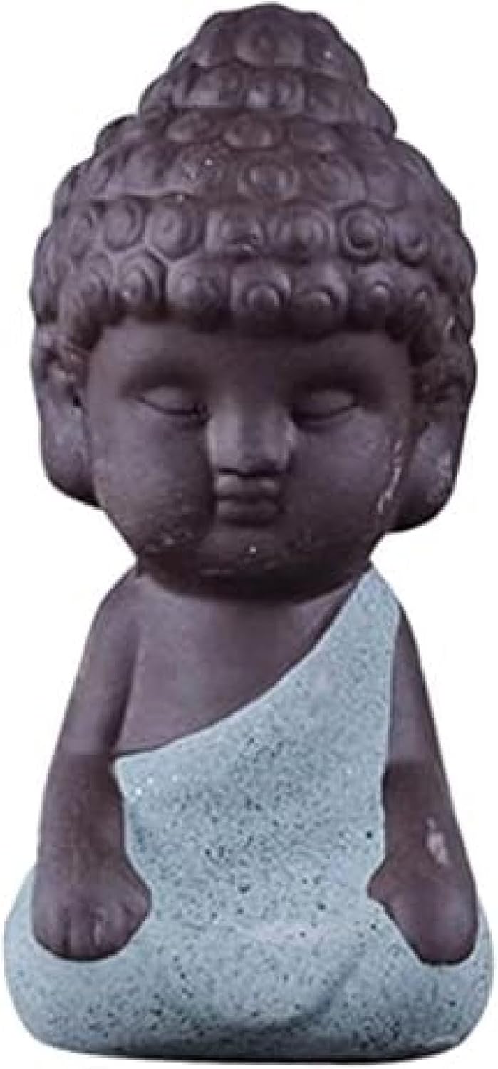 小さな洗練された青仏茶ペット 茶道用 - ミニ仏像 古典的な家具に