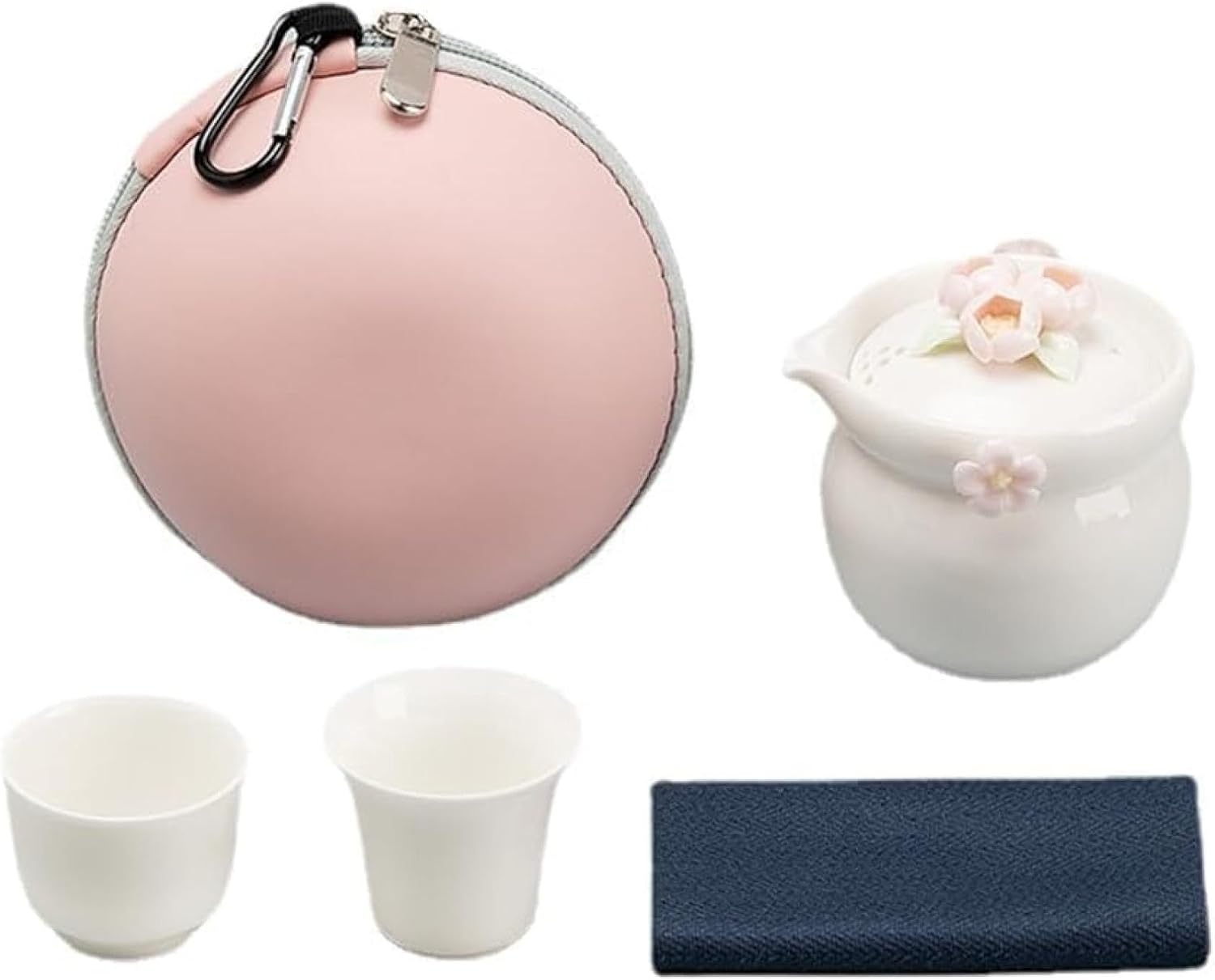 ティーセット 中国茶器セット ティーカップセット 携帯用ティーセット 旅行用急須とティーカップ 女性..