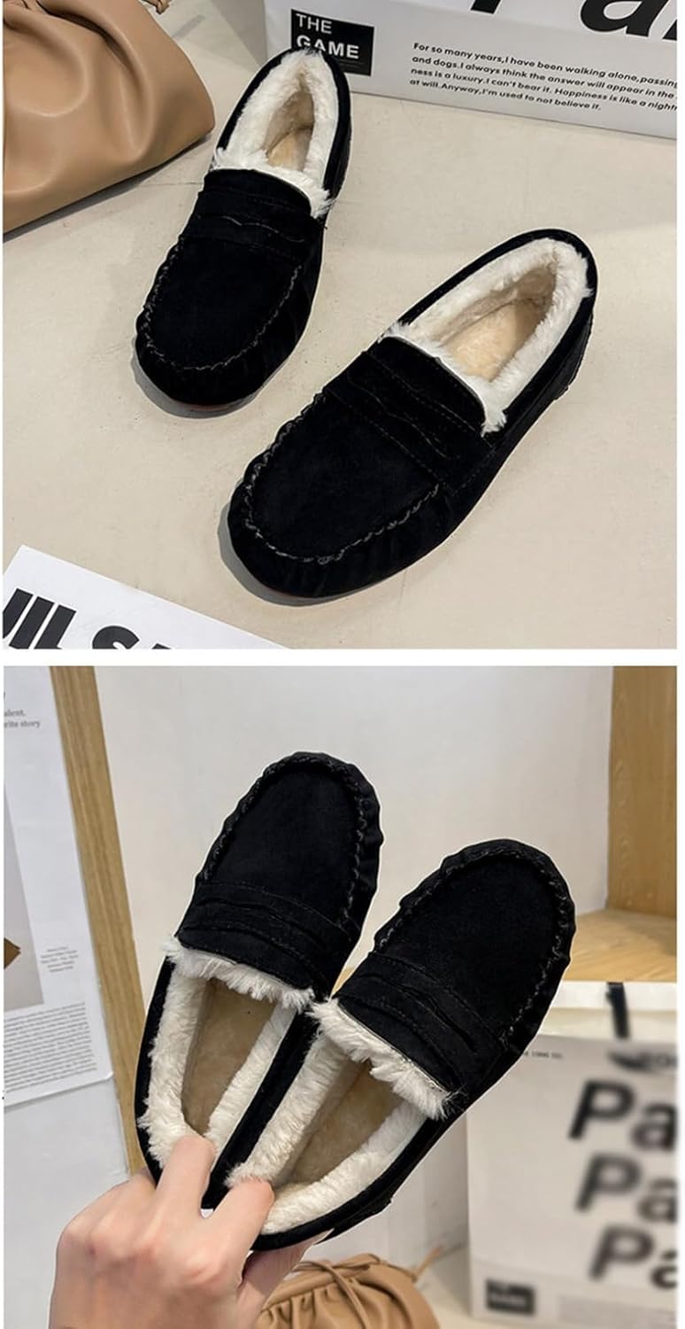 シニアシューズ 婦人靴 母へ 雪用 外出 パンプス 冬用 裏ボア 防寒 柔らか 軽い ローファー 歩きやすい 滑らない 防寒靴 年配者 妊婦 シンプル スエード 大きいサイズ 22.5~26.5cm jollibee-10047219 Libre777 サンプル画像2