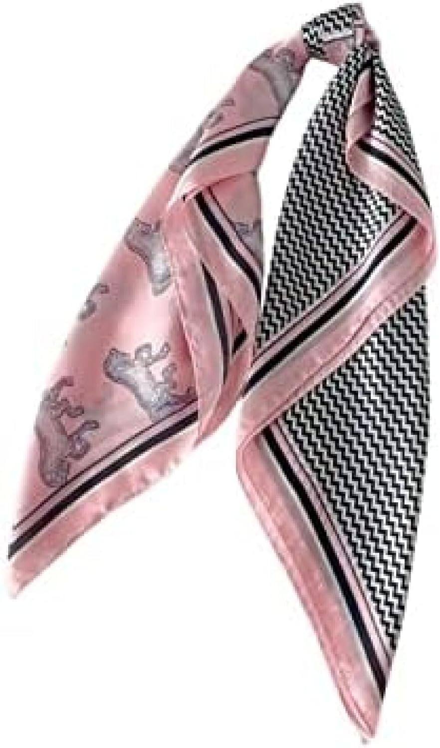 スカーフ シルク風 正方形 70*70cm 馬 水波紋 手巻き仕上げ おしゃれ ヘアバンド 髪飾り ネッカチーフ ..