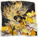 スカーフ シルク風 正方形 70*70cm 花柄 中華風 おしゃれ 手巻き仕上げ ネッカチーフ ヘアバンド 髪飾り バッグ飾り 小物 通勤 UVケア 春秋 ギフ...