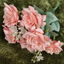 ローズ 造花 バラ インテリア アートフラワー 枯れない花 薔薇花束 本物そっくり フェイクフラワー 人工花ブーケ 多色選択 美しい 置物 飾り ウェディング/ホーム/ホテル/喫茶店/撮影 1束 ピン