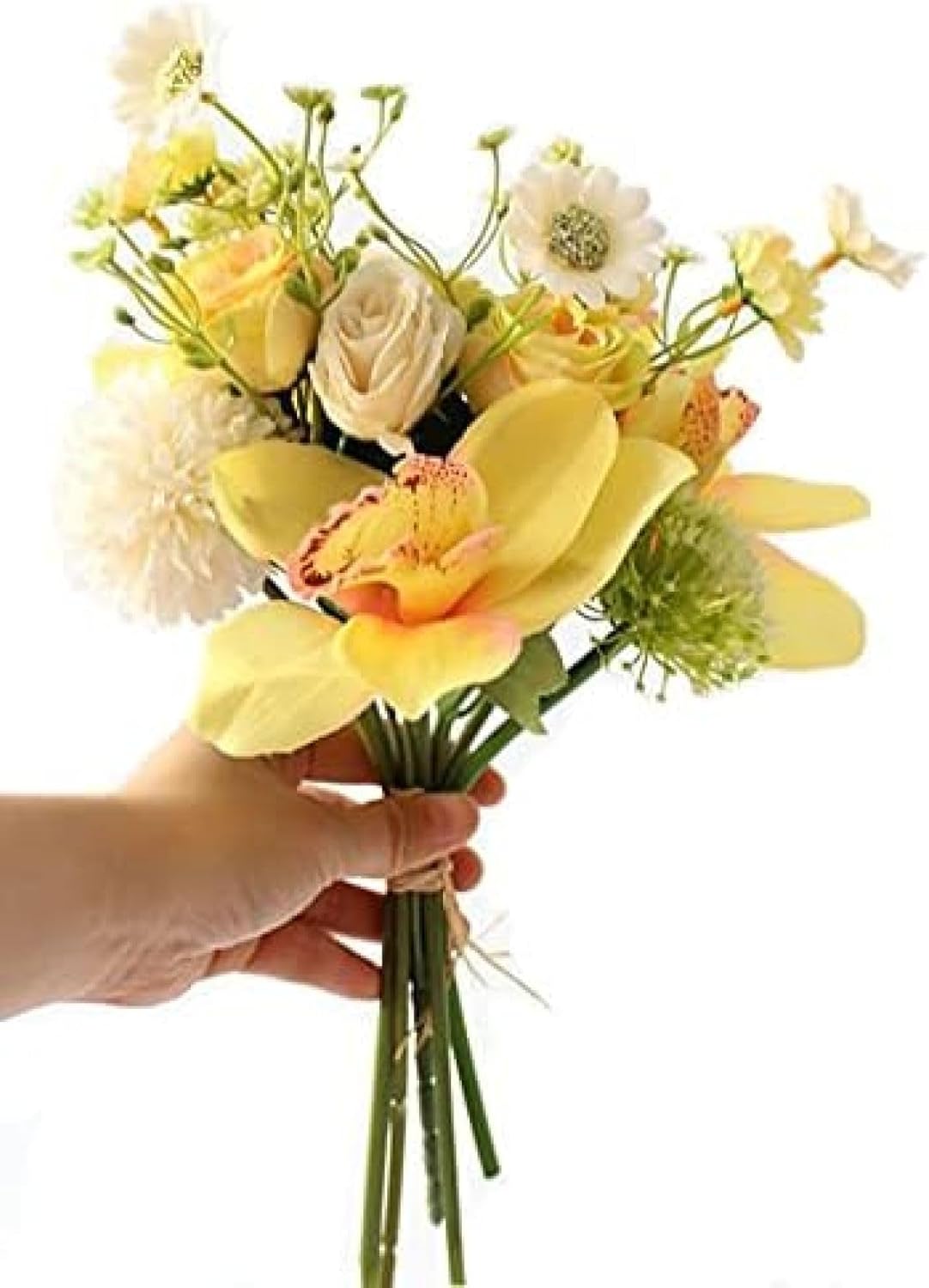 造花 シルクフラワー 花束 フェイク パステル ブーケ インテリア 装飾 蘭入り花束