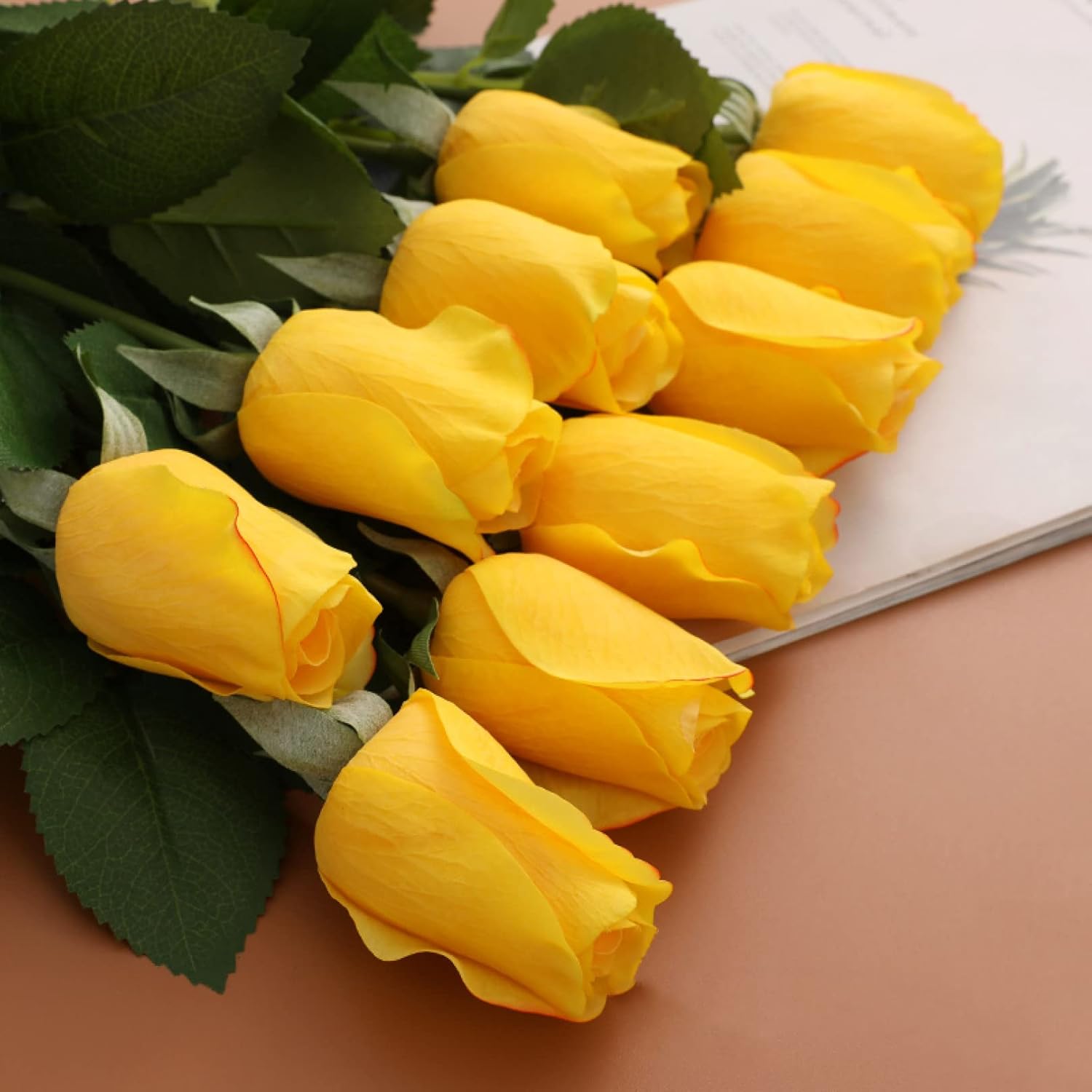 造花 インテリア 黄色 10本 ローズ バラ 薔薇 枯れない花 アートフラワー 母の日プレゼント ギフト か..