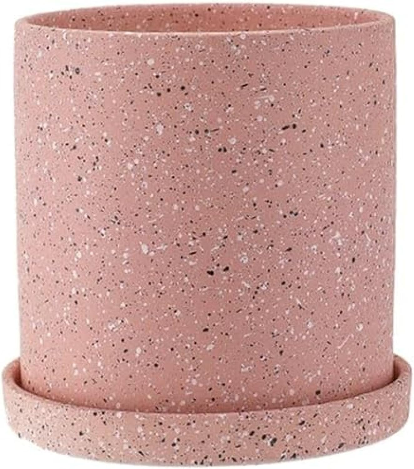 植木鉢 陶器鉢 プランター鉢 おしゃれ 円筒形 耐用鉢 受け皿付き 鉢 鉢植え 観葉植物鉢 多肉植物鉢 イ..