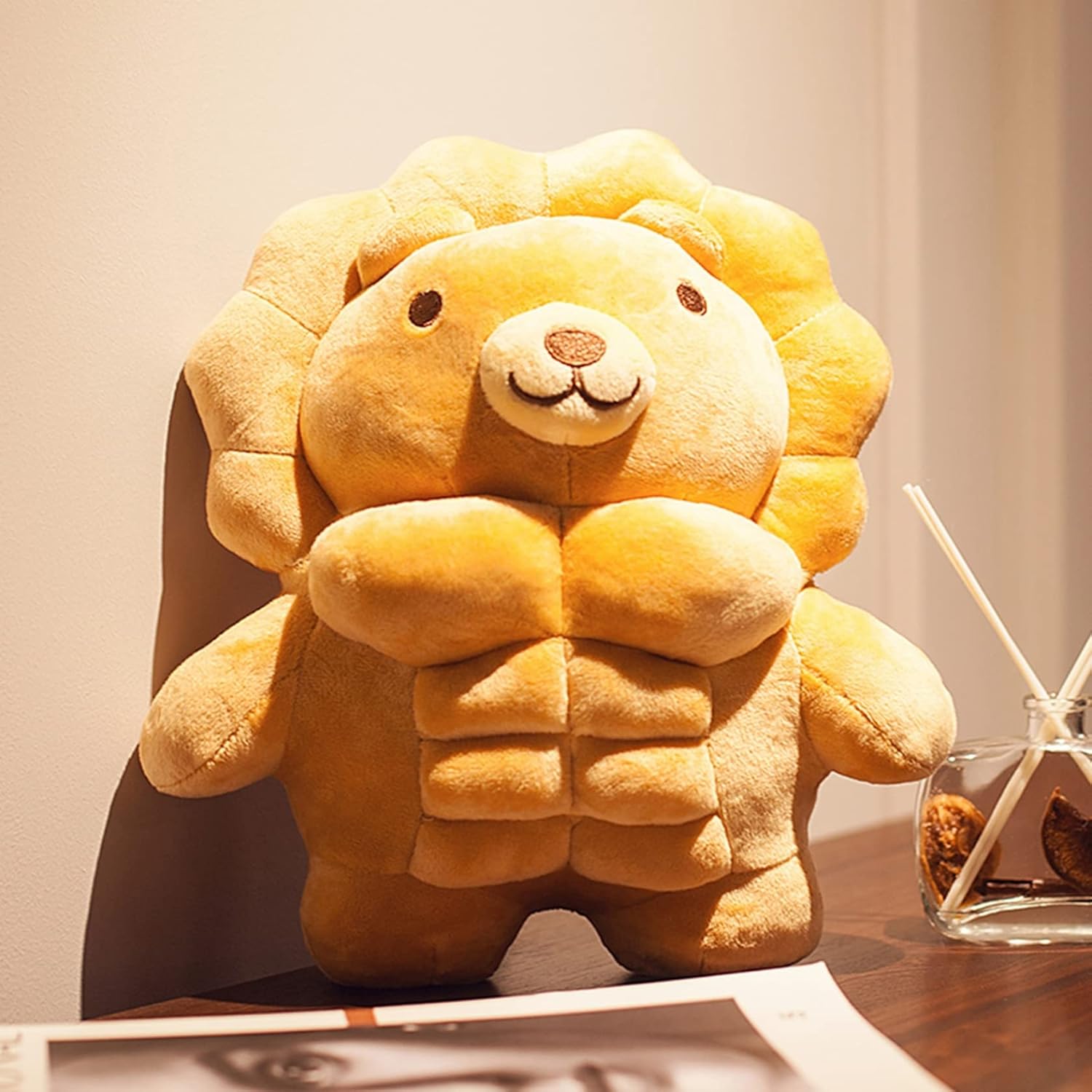 Lion - ぬいぐるみ　抱き枕　筋肉　ライオン　ベア　豚　お誕生日　出産祝い　贈り物　癒し　弾力　綿入れ　楽しい　6歳　一人暮らし　独身女子　可愛い　添い寝まくら　動物　ぬいぐるみ　30cm-70cm