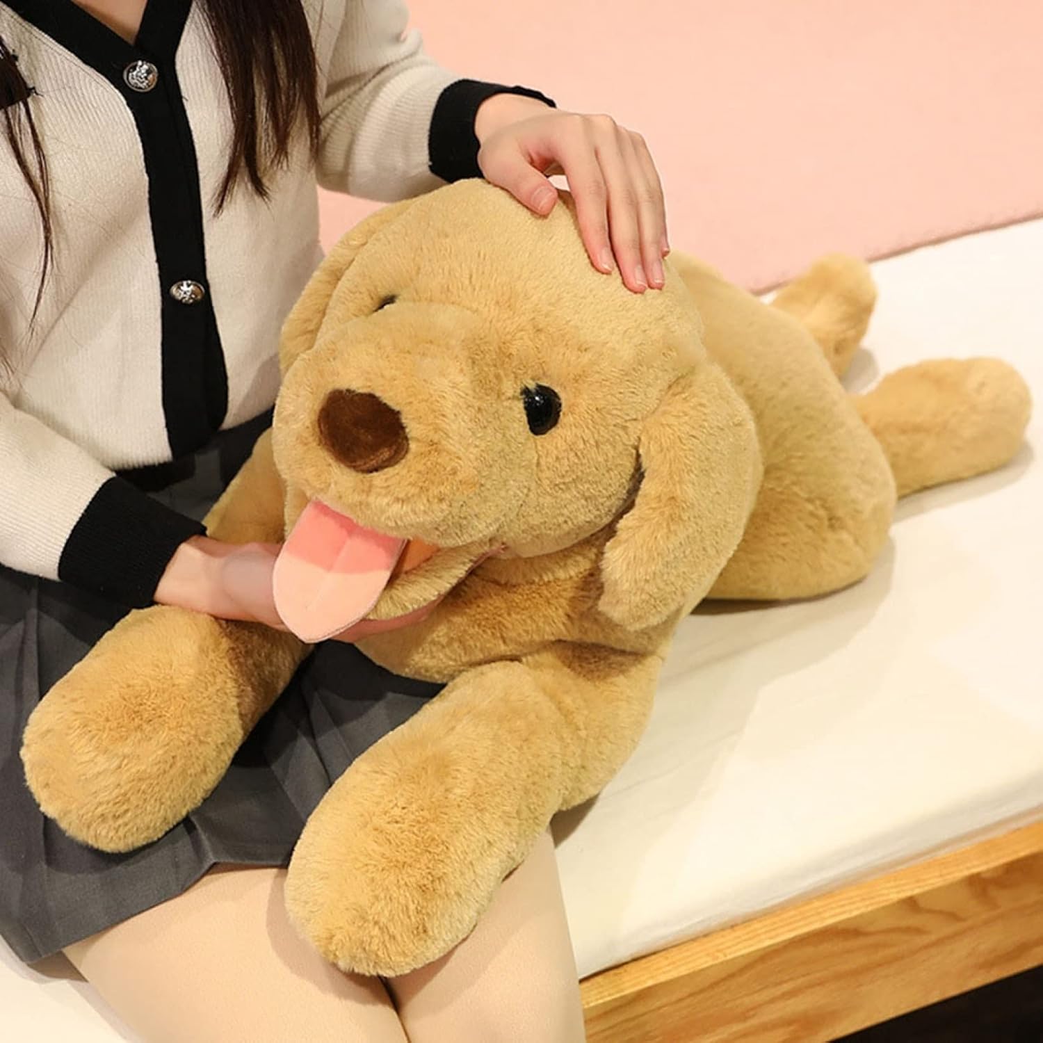 Dog - 犬ぬいぐるみ ラブラドール ふわふわ 柔らかい 肌触り良い 癒し系 子供 小学生 お誕生日プレゼント お祝い 贈り物 一人暮らし 子供部屋 インテリア 置物 店飾り 犬抱き枕 50/70cm