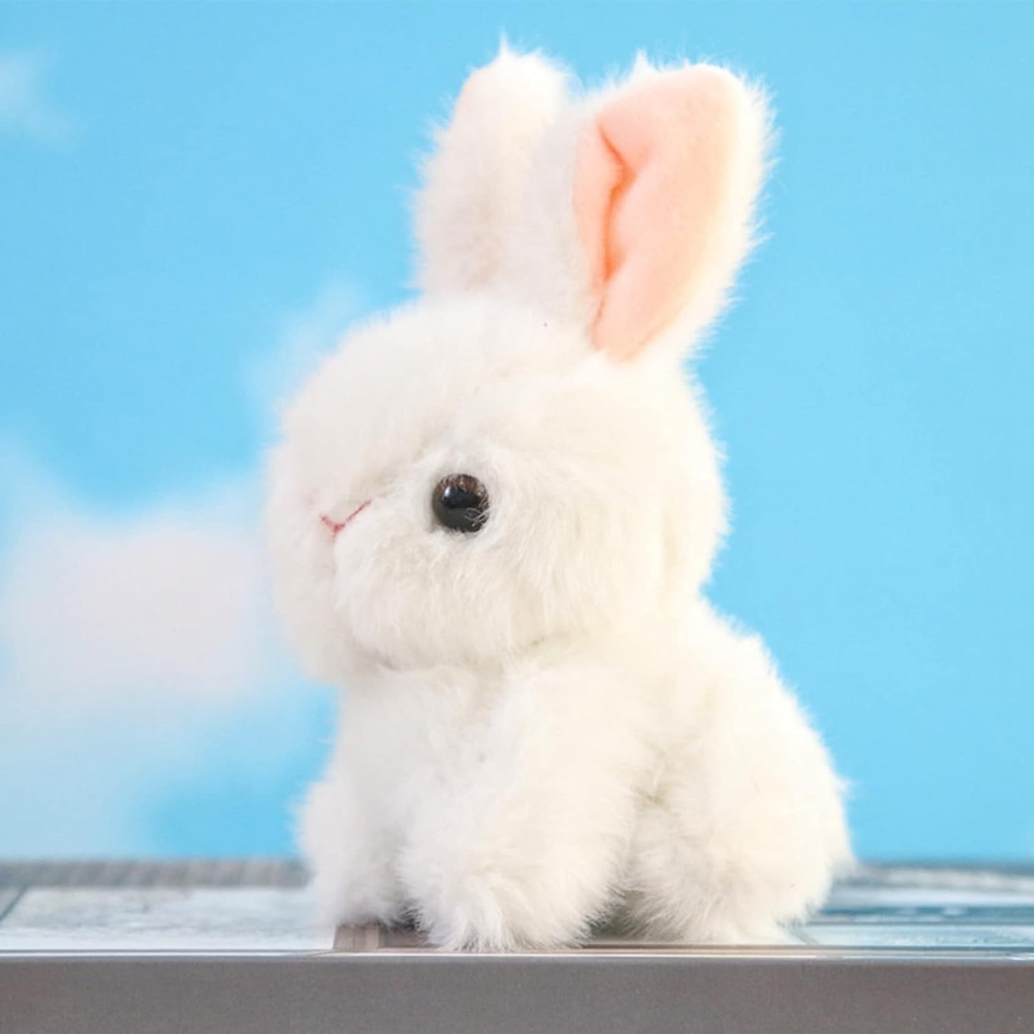 Rabbit - ウサギ　ぬいぐるみ　キーホルダー　動物　可愛い　肌触り良い　癒し系　おしゃれ　リュックサックのストラップ　記念日　お誕生日プレゼント　卒業祝い　入学祝い　10cm　グレー　ブラウン