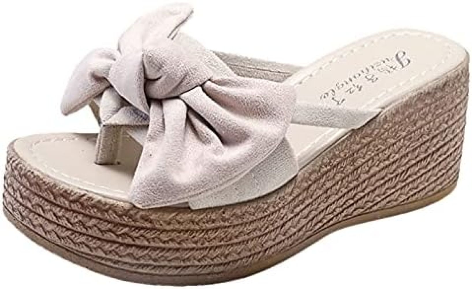 ウェッジソール 厚底サンダル レディース スリッパ サンダル サボサンダル 美脚 ハイヒール ミュール 厚底 夏 シューズ 靴 おしゃれ 蝶結び ジュートサンダル 軽量 歩きやすい リボン ヒール9c