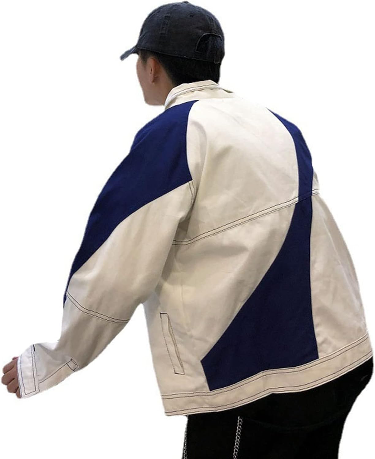 デニムジャケット　ジージャン　メンズ　大きいサイズ　春秋　防風　防寒　長袖　開襟　綿　快適　ストレッチ　ゆったり　着回し　ジャン　お出かけ　通勤　通学　カジュアル　カッコイイ　韓国　スプライス　ホワイ