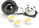 茶器セット かわいいパンダ 3人用 急須セット 中国茶器 コップ 収納バッグ付き陶器湯呑みセット 旅行ティーセット 携帯茶道具
