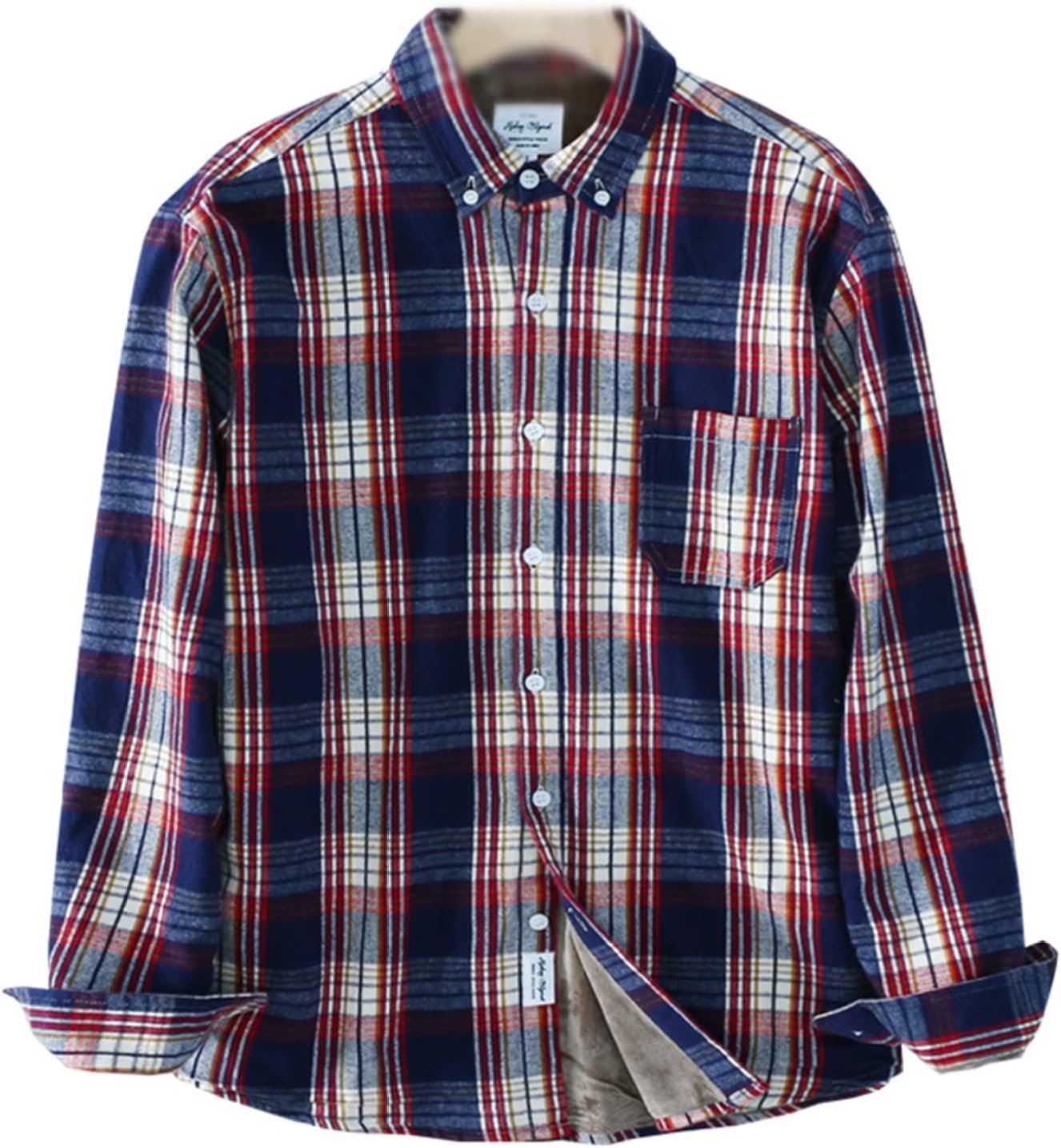 楽天Libre777チェックシャツ 長袖 秋冬 メンズ 裏起毛 ボアシャツ カジュアル 大きいサイズ 厚手 暖かい 保温 防寒 ボタンダウン おしゃれ 細身 柔らかい 肌触りがいい 軽量 胸ポケット ウオーキング 散?