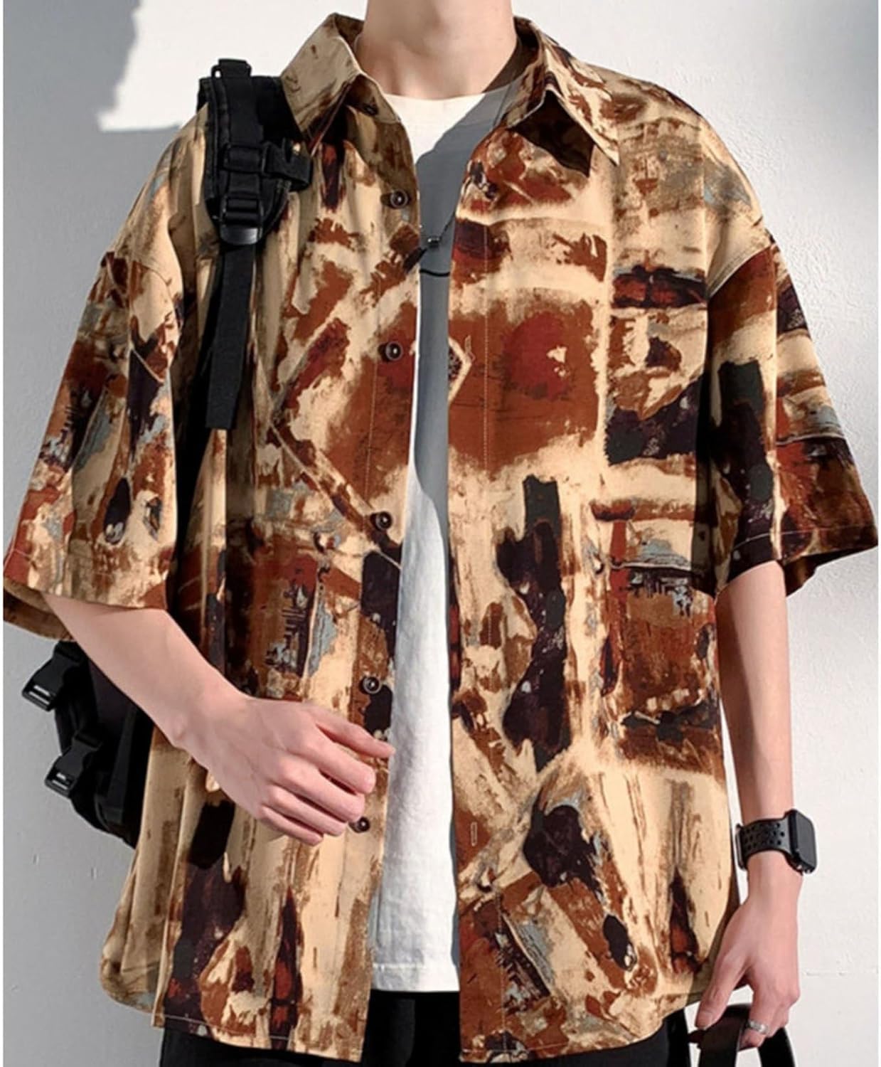 メンズ ビーチシャツ 夏服 アロハシャツ 半袖シャツ 総柄 ハワイアン UVカット 薄手 涼しい 羽織り 通気速乾 ヴィンテージ 花柄シャツ トップス ゆる おおきいサイズ トリップ アウトドア 夏祭