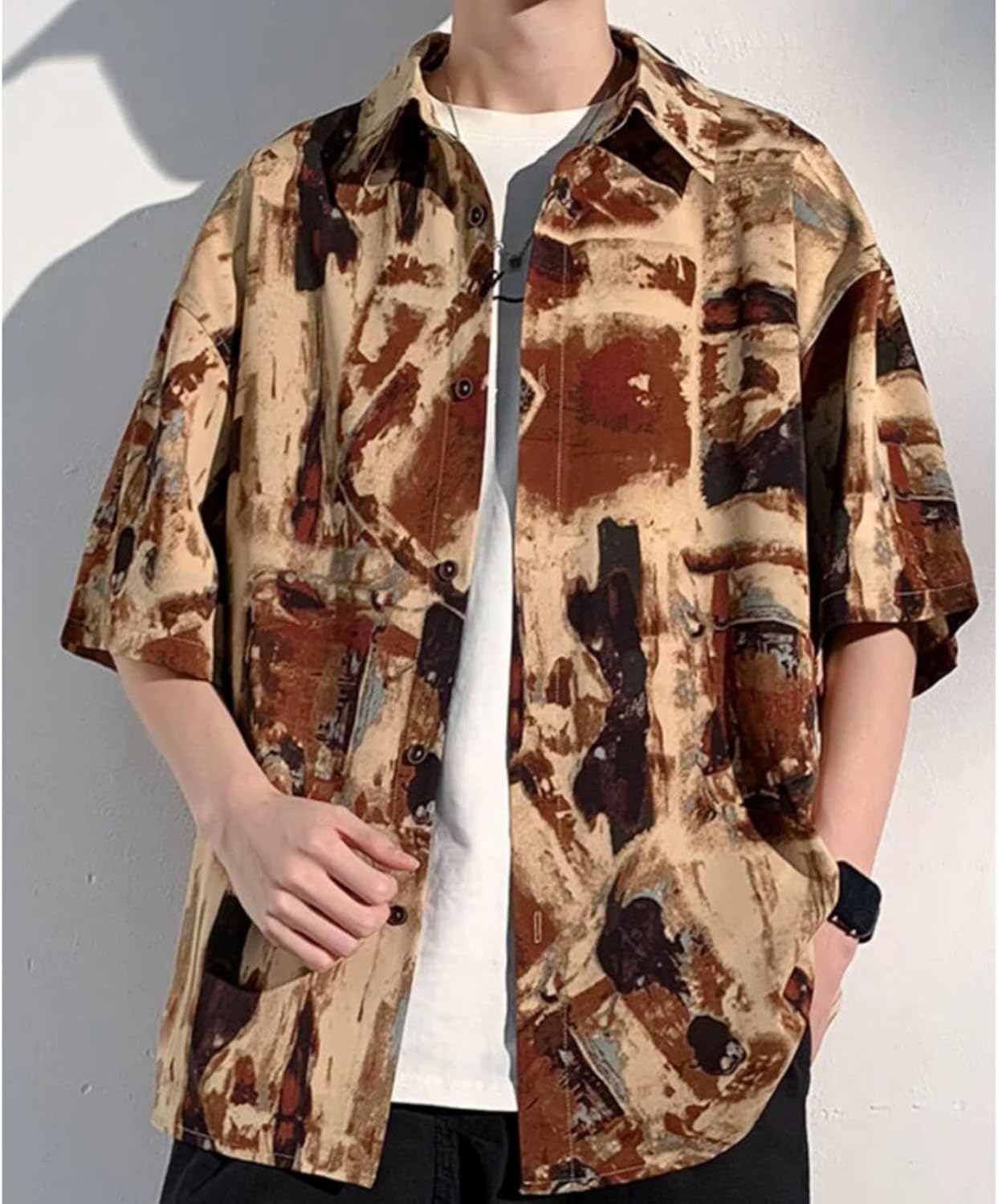 メンズ ビーチシャツ 夏服 アロハシャツ 半袖シャツ 総柄 ハワイアン UVカット 薄手 涼しい 羽織り 通気速乾 ヴィンテージ 花柄シャツ トップス ゆる おおきいサイズ トリップ アウトドア 夏祭
