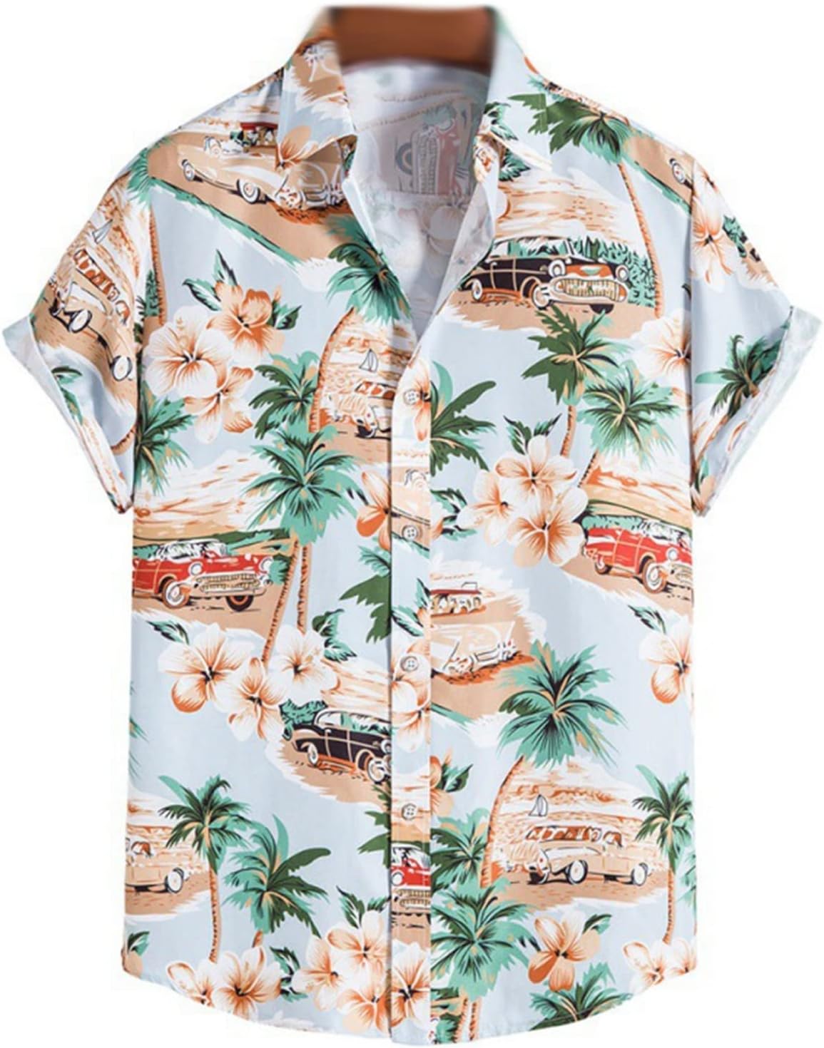 半袖シャツ アロハシャツ メンズ ビーチ 夏 花柄シャツ 折り襟 総柄 トップス カジュアル ゆったり 通気 汗染み防止 日焼け止め プリントシャツ 薄手 涼しい かっこいい 海 トリップ 花火大会