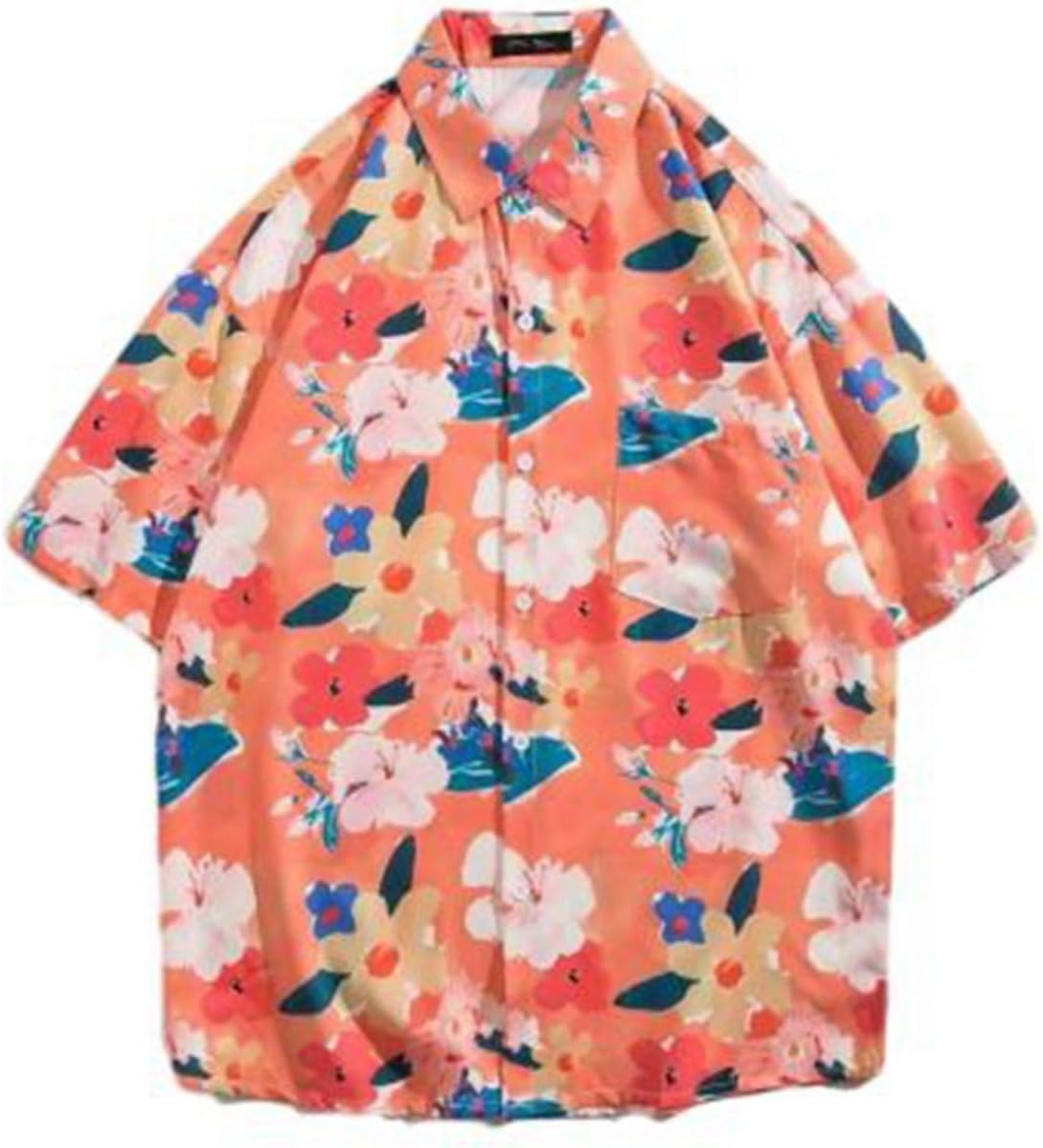 メンズ ビーチシャツ 夏服 アロハシャツ 半袖シャツ ハワイ風 総柄 花柄シャツ 日焼け防止 薄手 涼しい 通気性 アウター トップス ゆったり 大きいサイズ 海 旅行 アウトドア
