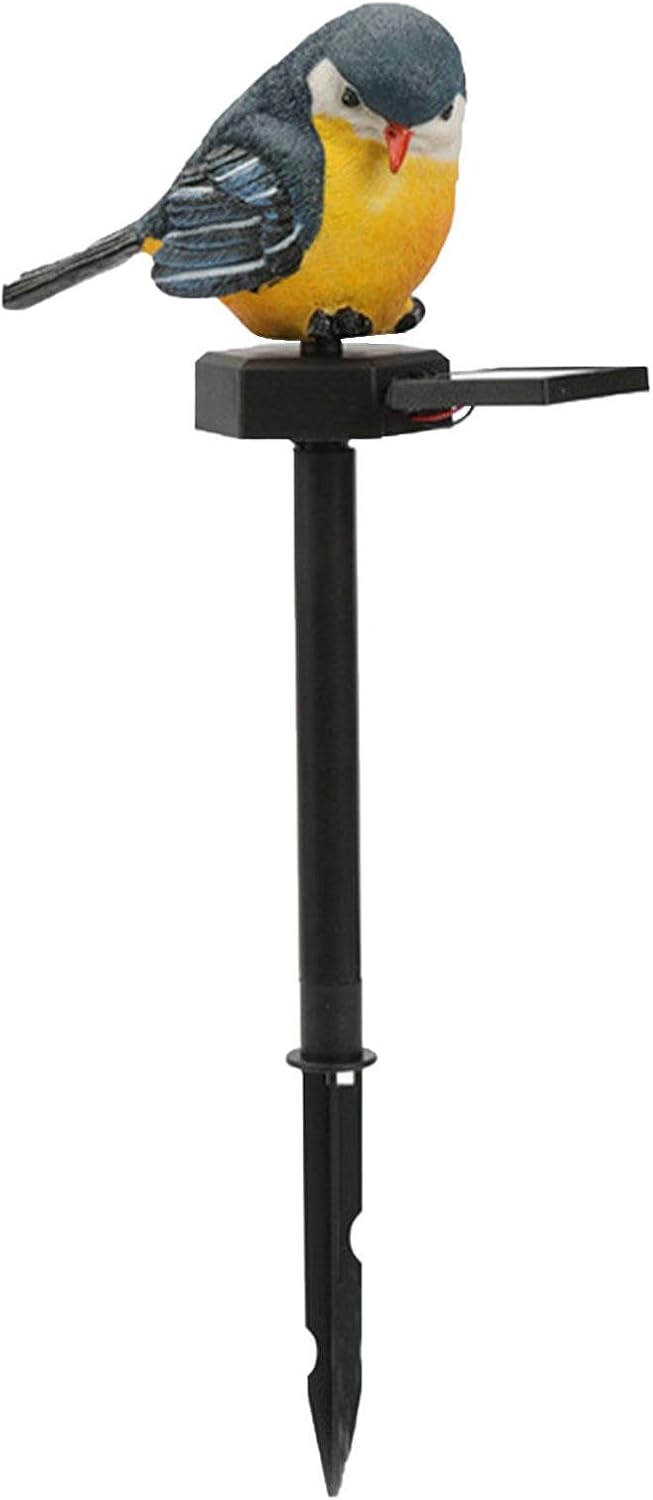 屋外の鳥の装飾、鳥の置物ライト - 鳥 LED ステーク ランプ かわいい動物像ガーデンバードライト、樹脂製鳥ソーラーパワーライト、ステーク付き、裏庭の芝生の風景装飾用(3)