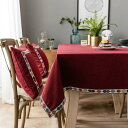 テーブルクロス おしゃれ 北欧 長方形 円形 クリスマス 130*200cm テーブルカバー 滑り止め加工 クリスマス飾り 撥水 欧米 タッセル 机 リネン 汚...
