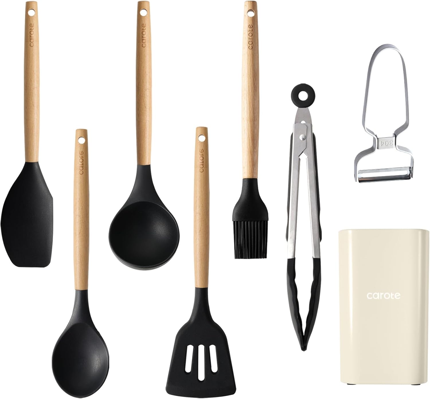 キッチンツールセット8本 シリコン製 調理器具セット フライ返し おたま トング 泡立て器 へら ハケ ス..