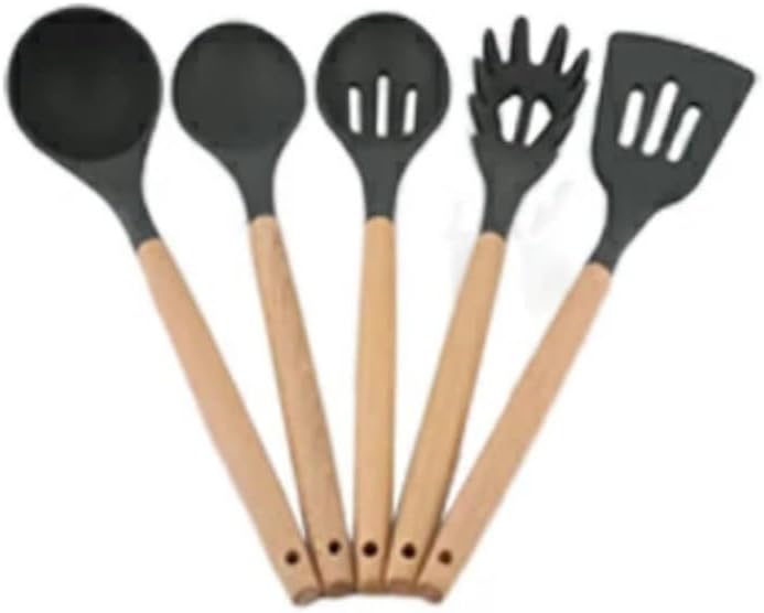 5点セット キッチンツールセット 製菓器具セット シリコン 木製の取っ手 料理 基本 ツール 調理器具 23..