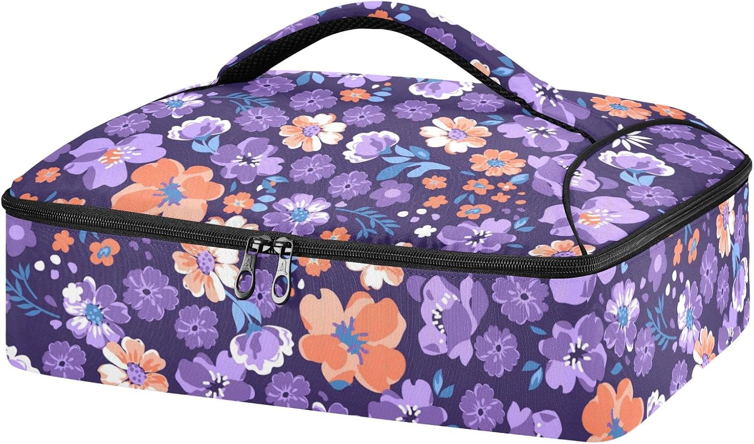 ピザバッグ 保冷保温バッグ 弁当バッグ 防水 デリバリーバッグ 大容量 宅配 配達 紫 むらさき 花柄 キ..