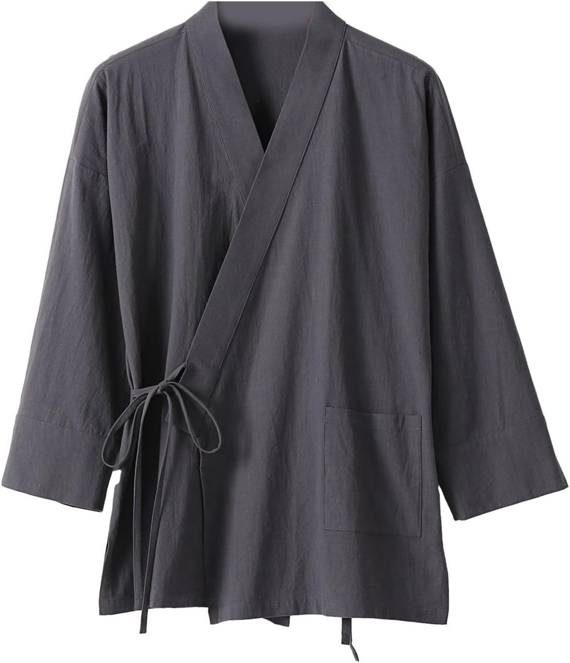 メンズ 和式パーカー シンプル 無地 夏 七分袖シャツ 浴衣 カーディガン 羽織り カジュアル 紫外線対策 綿麻 アウター 大きいサイズ おしゃれ 冷房対策 花火大会 お祭り