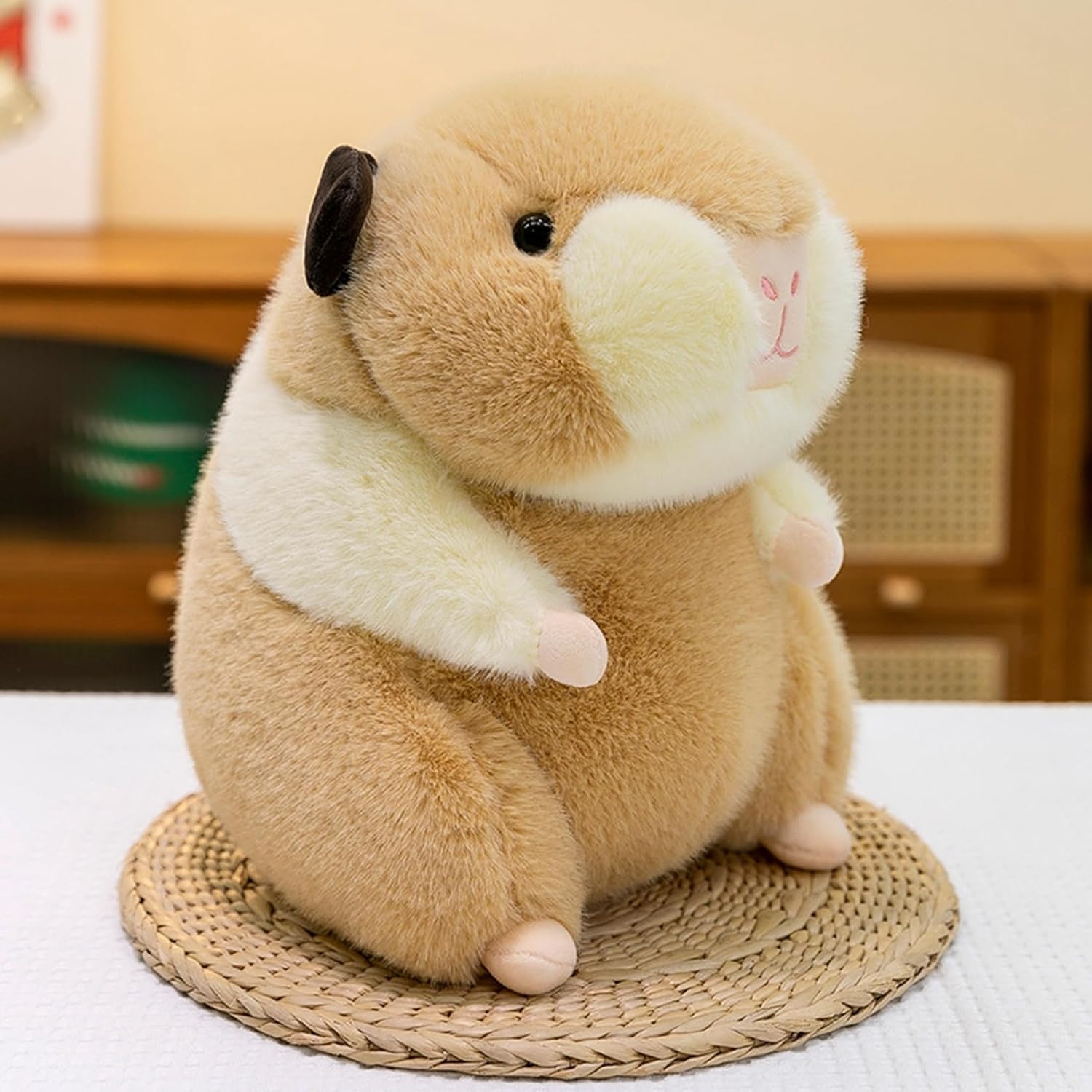 ハムスター ぬいぐるみ 抱き枕 寝枕 可愛い ふわふわ 柔らかい 快適 彼女 彼氏 お祝い 誕生日 クリスマス ギフト イエロー 30cm