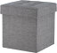 収納スツール 折りたたみ 幅38×奥行38×高さ40cm グレー ヘリンボーン柄 オットマン 収納ボックス 耐荷..