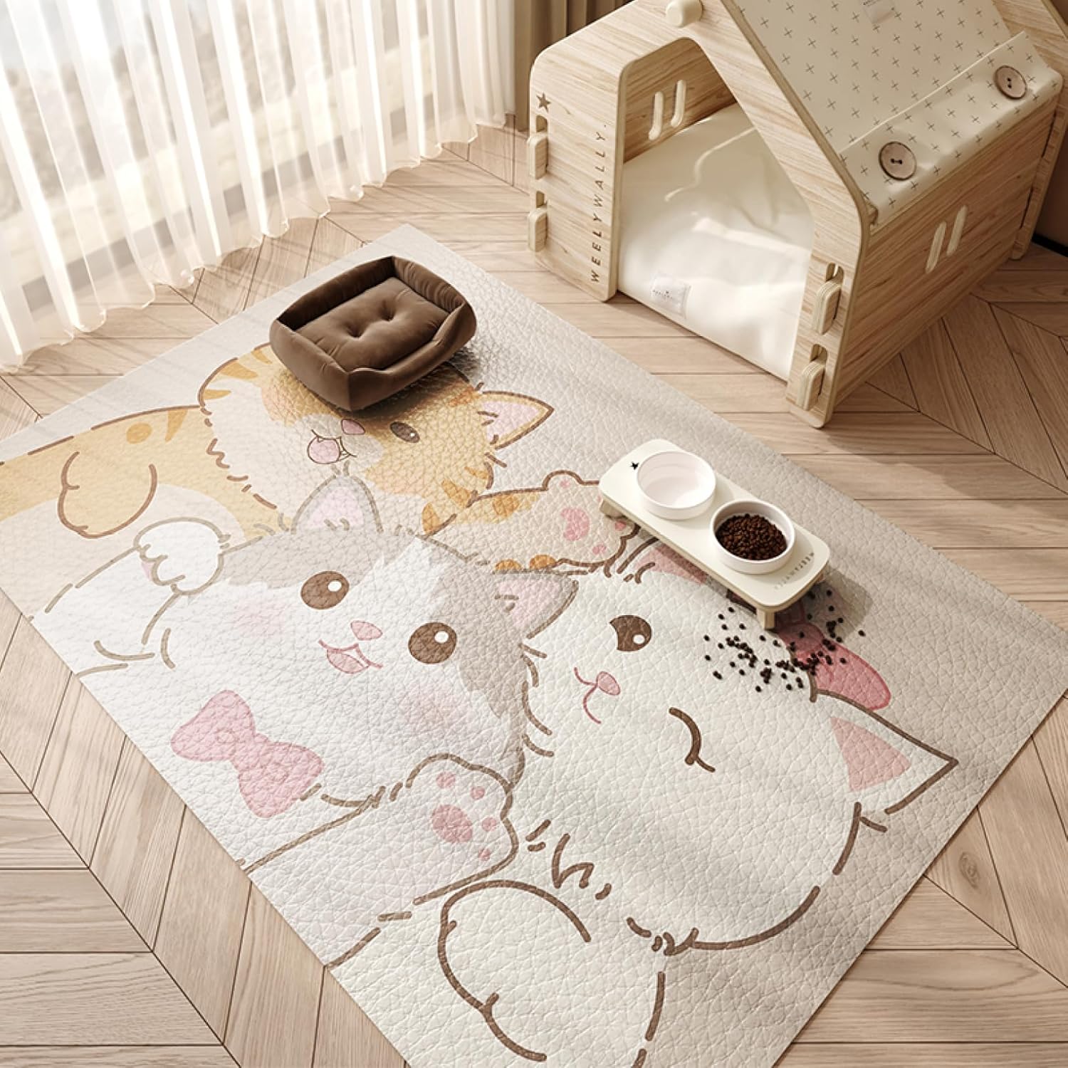 ペットマット ペット用カーペット フローリングカーペット 滑らない 漏れにく 汚れ防止 噛み耐性 大判..