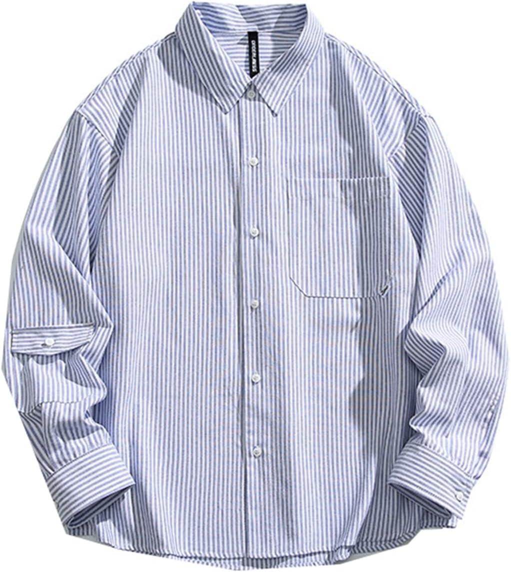 長袖シャツ 縞柄 メンズ 開襟 縞柄シャツ 胸ポケット ボタンダウンシャツ カジュアルシャツ 折り襟 ストライプ ワイシャツ フォマール シンプル 春秋 ゆったり 快適 春着 秋服 トップス 通勤