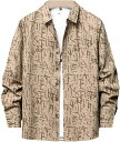 総柄シャツ メンズ 長袖 シャツジャケット カジュアルシャツ 折り襟 スタイリッシュ 速乾 汗染み防止 耐摩耗 薄手 ゆったり 春秋 リラックス コーディネート...