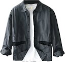 カジュアルシャツ メンズ 長袖シャツ シャツジャケット パッチワーク カーゴ ロングスリーブ オーバーサイズ レトロ 秋服 春服 耐摩耗 汗染み 汗染み防止 ト...