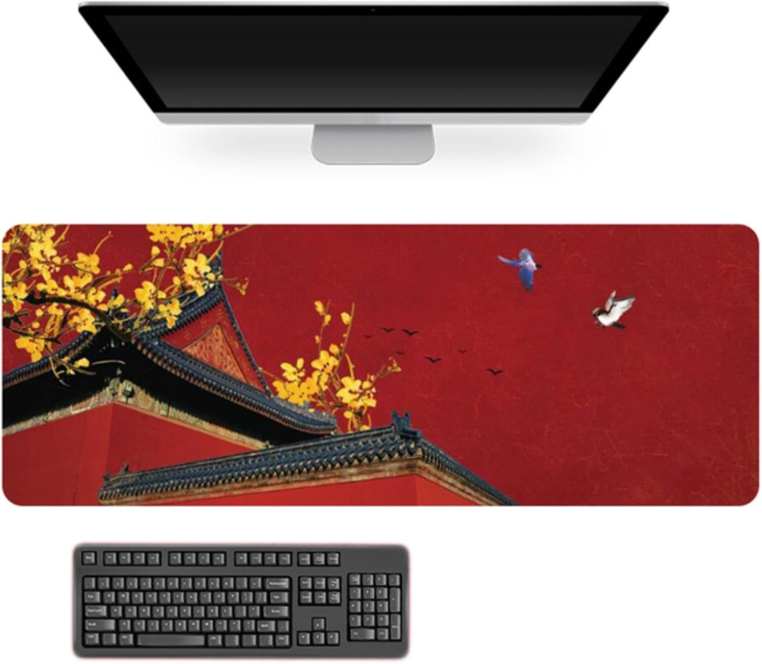 中国風 マウスパッド 800*300*4mm 大型 デスクマット PCマット 超大型 ゲーミングマウスパッド おしゃ..