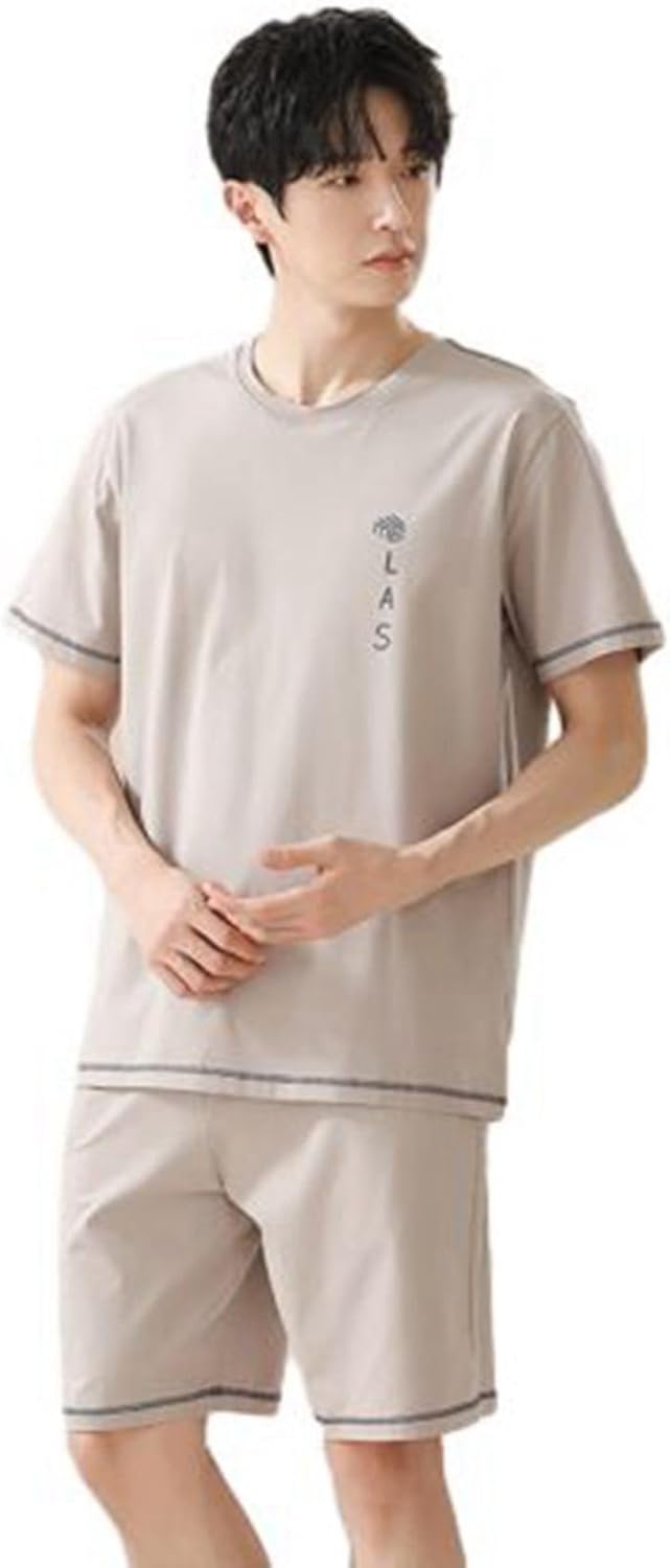 メンズ パジャマ ルームウェア 夏 綿 半袖 ショーパン 上下セット 薄手 通気 吸湿 肌に優しい シンプル..